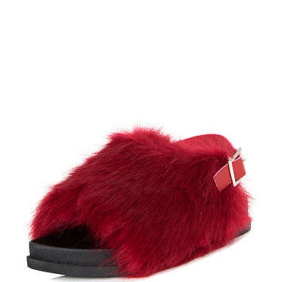 Last  Size 6**🥀 Furry Open Toe Slingback Sandal - Picture 8 of 8
